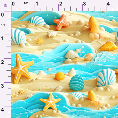 Seashell Shores Pattern 8 Minky Fabric