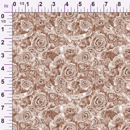 Sepia Blooms Pattern 1 Minky Fabric
