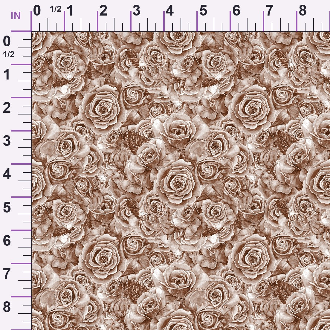 Sepia Blooms Pattern 2 Minky Fabric