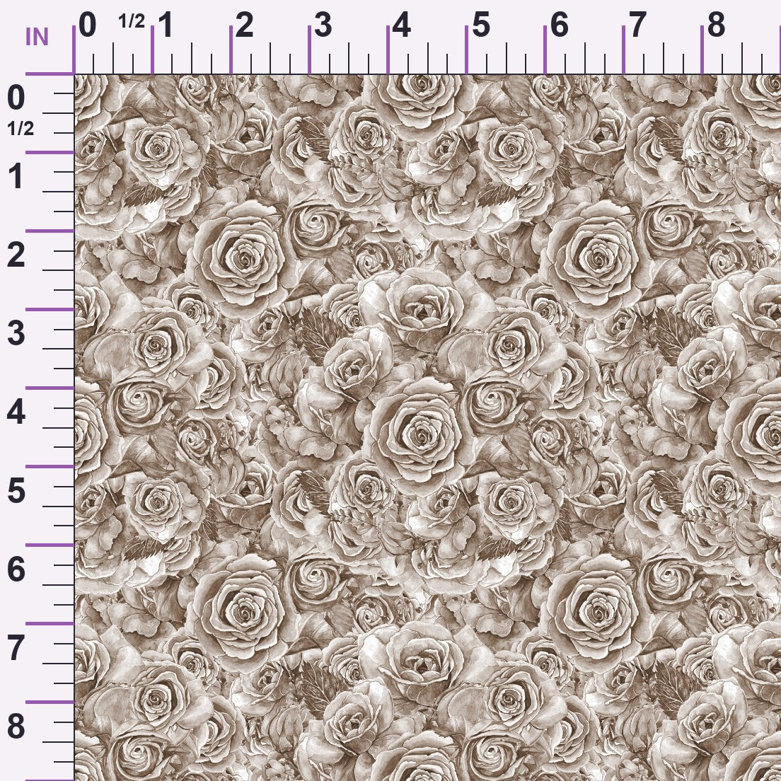 Sepia Blooms Pattern 4 Minky Fabric
