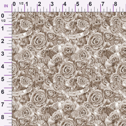 Sepia Blooms Pattern 4 Minky Fabric