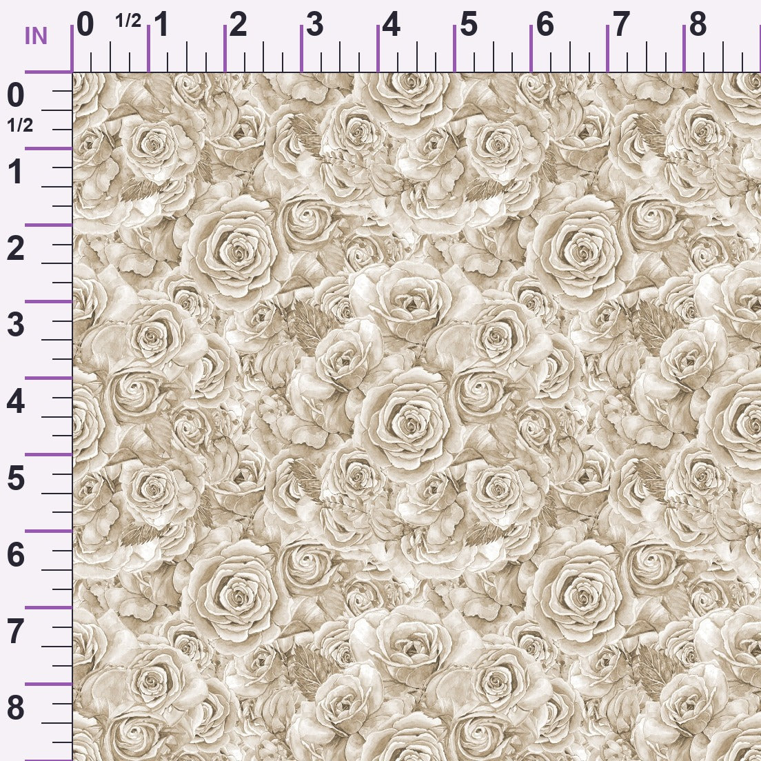 Sepia Blooms Pattern 5 Minky Fabric