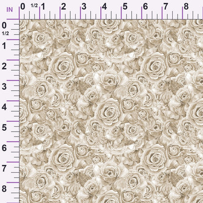 Sepia Blooms Pattern 5 Minky Fabric