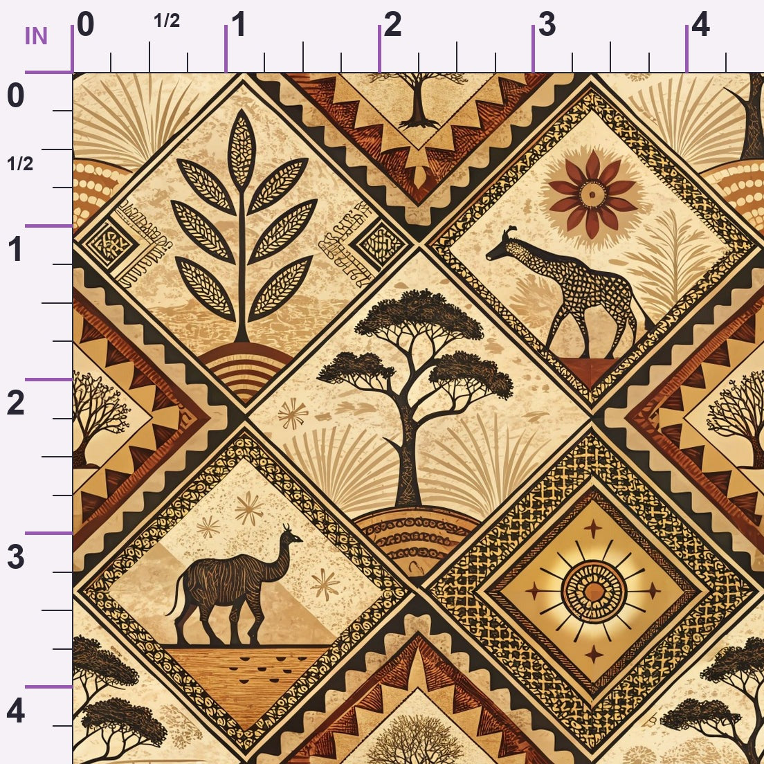 Serengeti Patchwork Pattern 1 Minky Fabric
