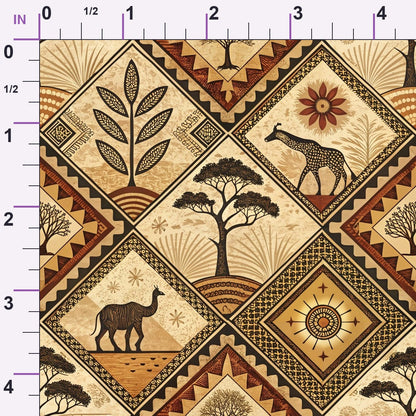 Serengeti Patchwork Pattern 1 Minky Fabric