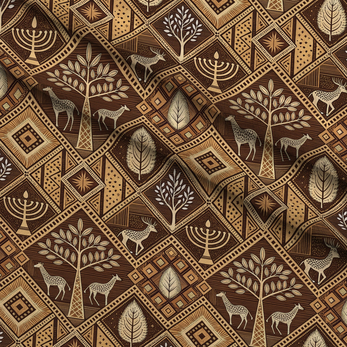 Serengeti Patchwork Pattern 10 Minky Fabric