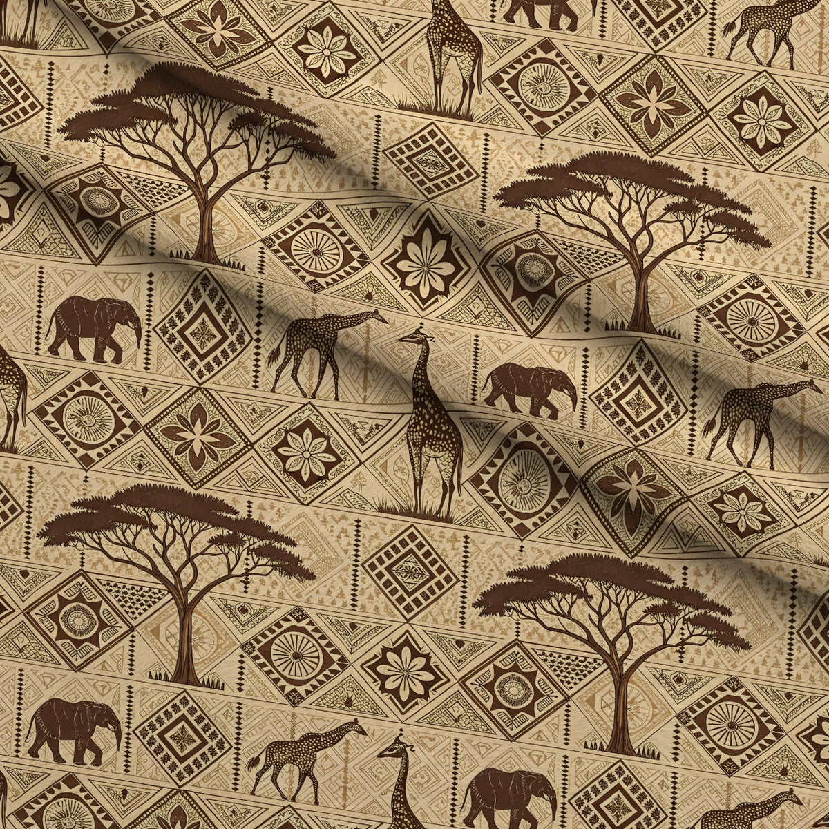 Serengeti Patchwork Pattern 3 Minky Fabric
