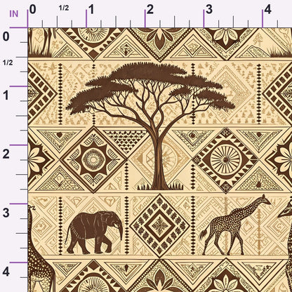 Serengeti Patchwork Pattern 3 Minky Fabric