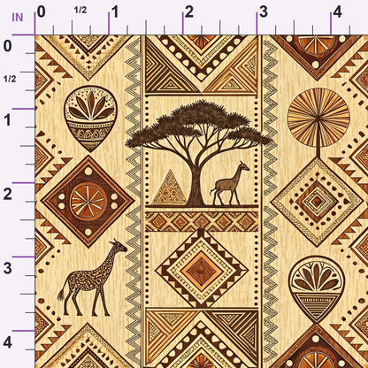 Serengeti Patchwork Pattern 4 Minky Fabric
