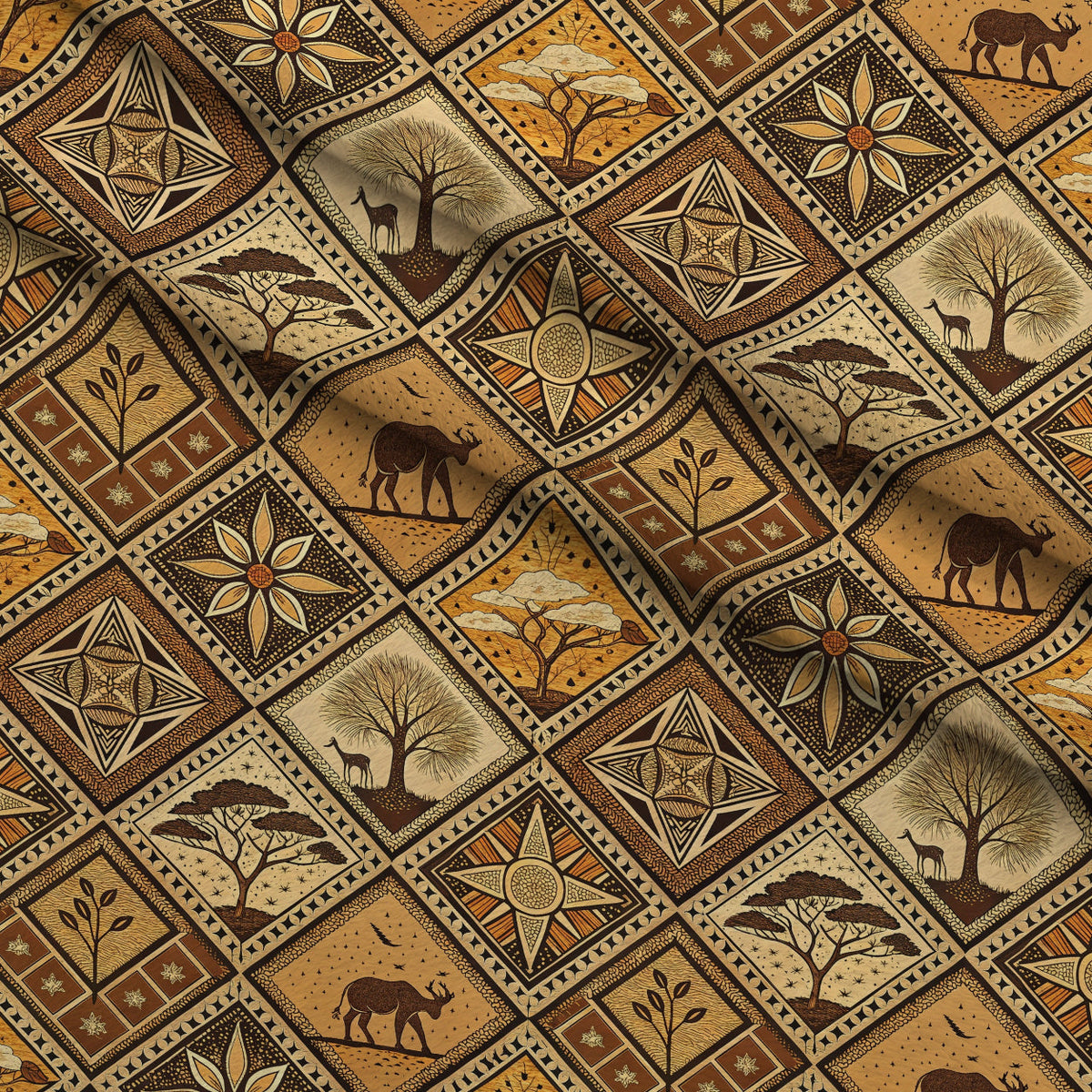 Serengeti Patchwork Pattern 5 Minky Fabric