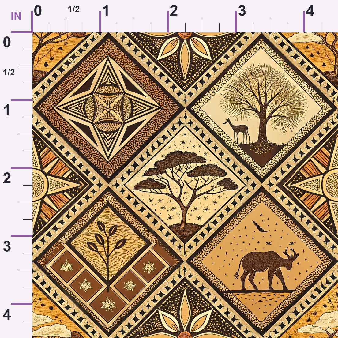 Serengeti Patchwork Pattern 5 Minky Fabric