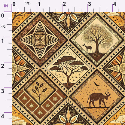 Serengeti Patchwork Pattern 5 Minky Fabric