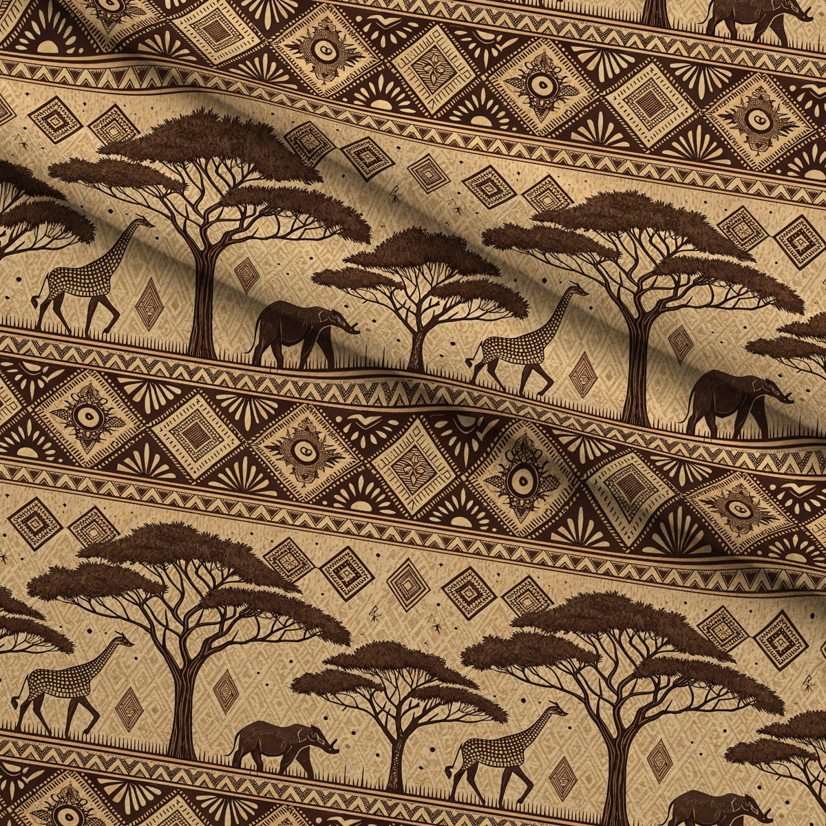 Serengeti Patchwork Pattern 6 Minky Fabric