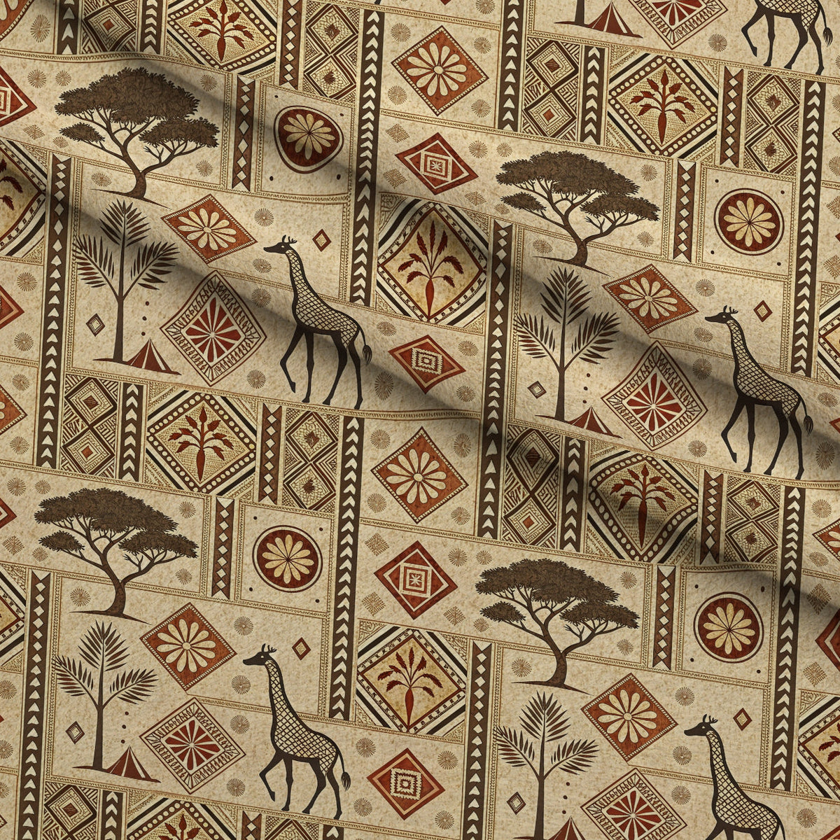 Serengeti Patchwork Pattern 7 Minky Fabric