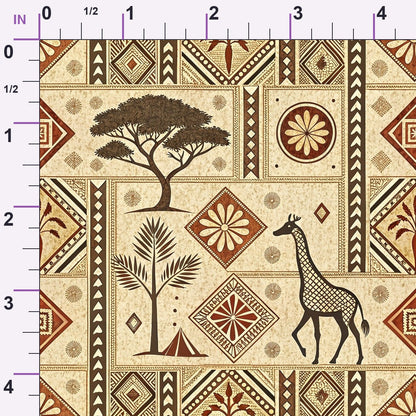 Serengeti Patchwork Pattern 7 Minky Fabric