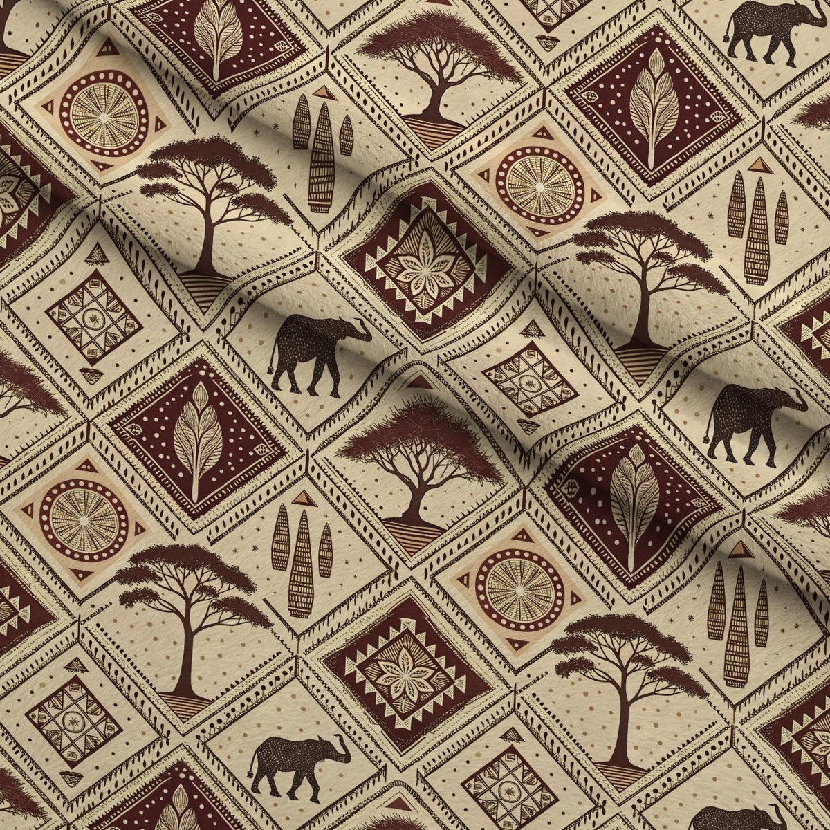 Serengeti Patchwork Pattern 8 Minky Fabric