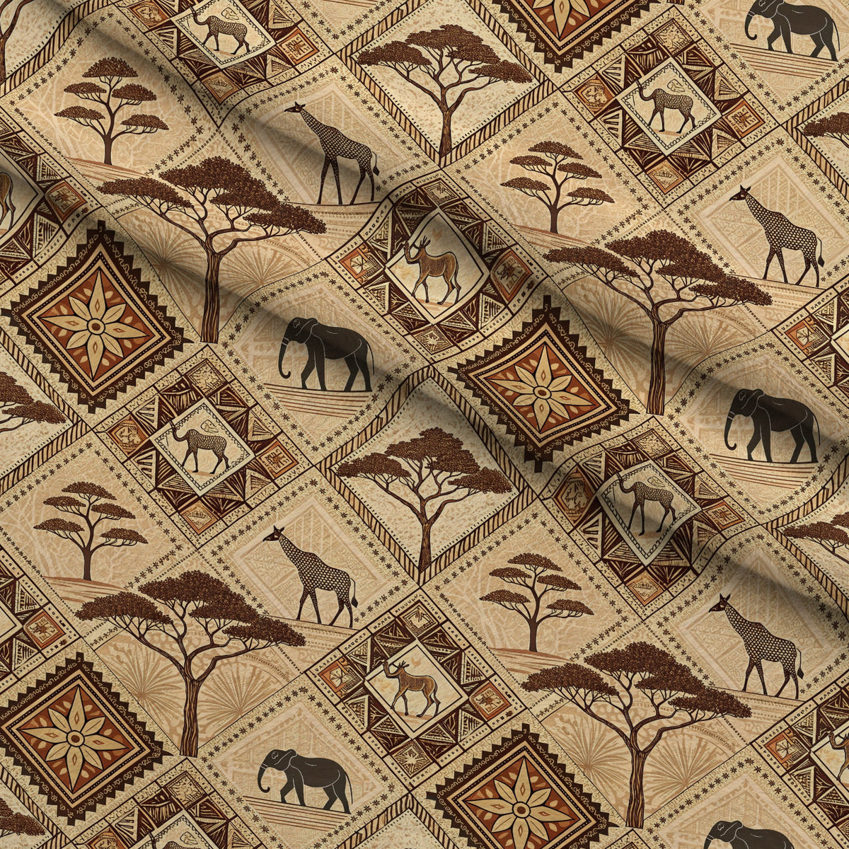 Serengeti Patchwork Pattern 9 Minky Fabric