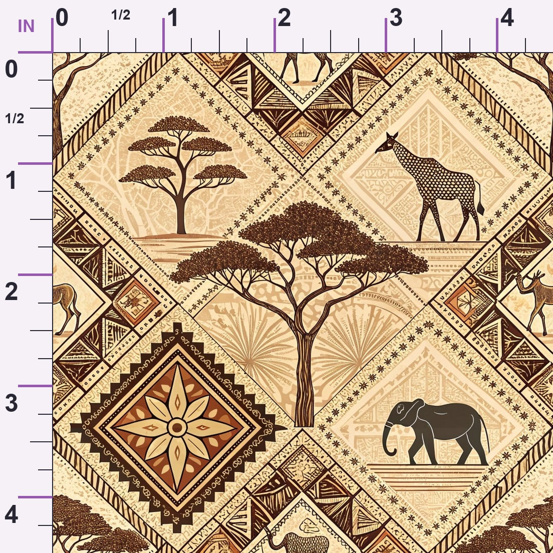 Serengeti Patchwork Pattern 9 Minky Fabric