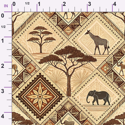 Serengeti Patchwork Pattern 9 Minky Fabric