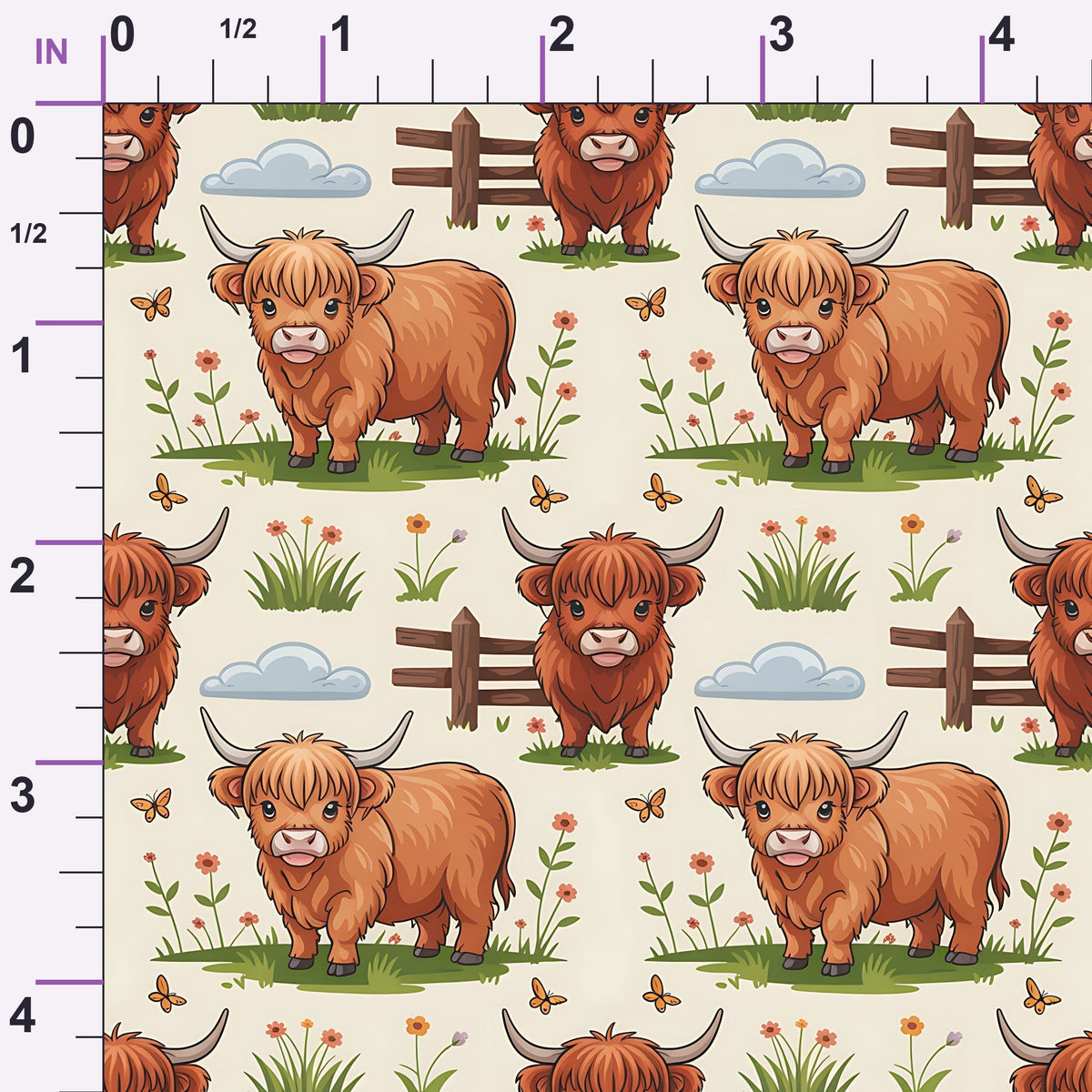 Shaggy Pasture Pals Pattern 12 Minky Fabric