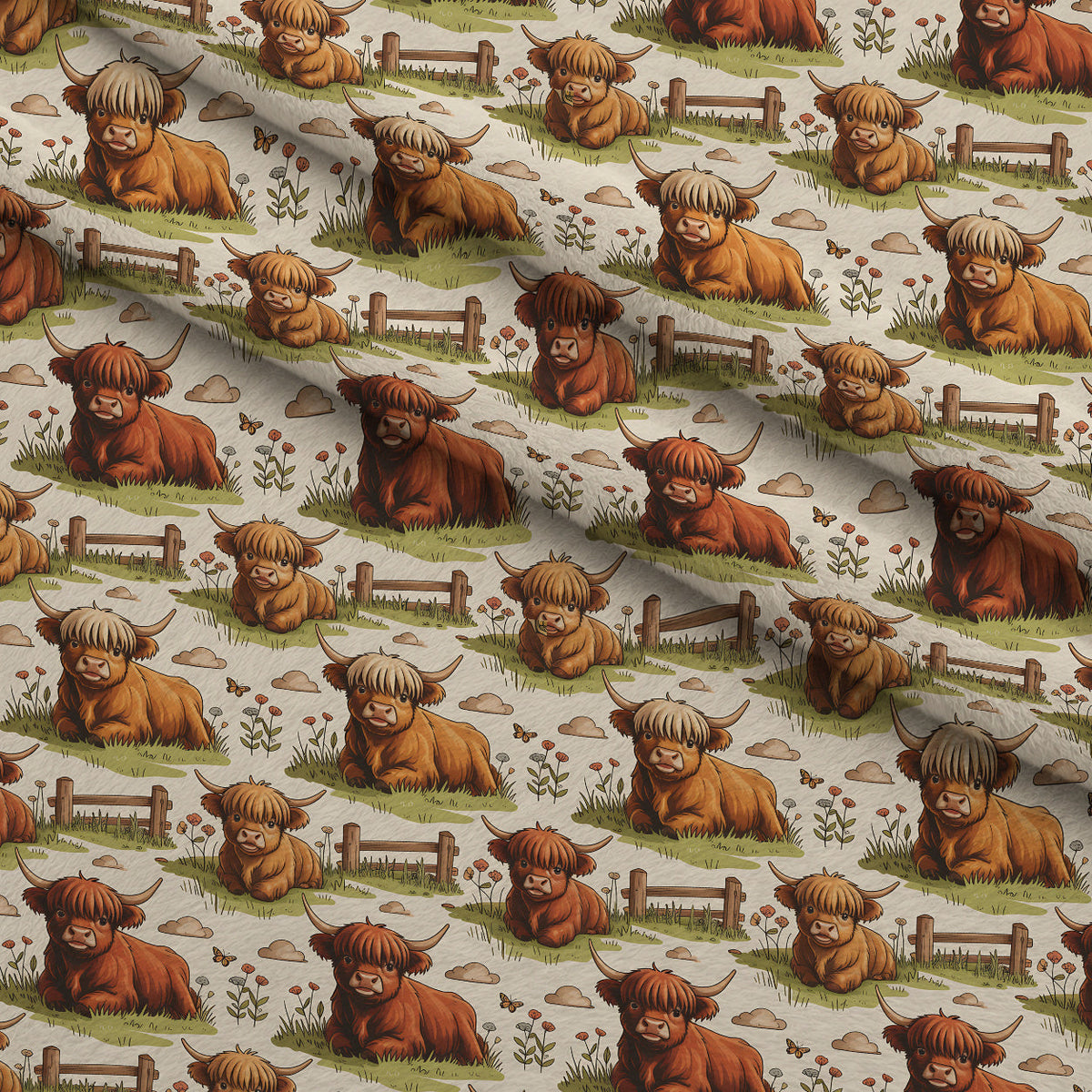 Shaggy Pasture Pals Pattern 2 Minky Fabric
