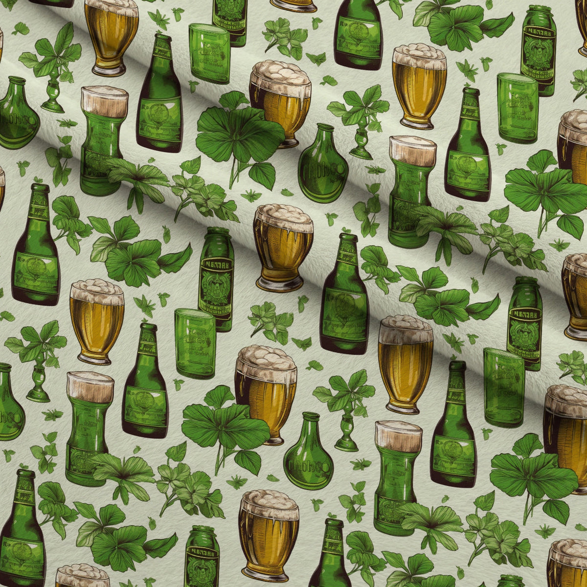 Shamrock Shimmer Pattern 15 Minky Fabric