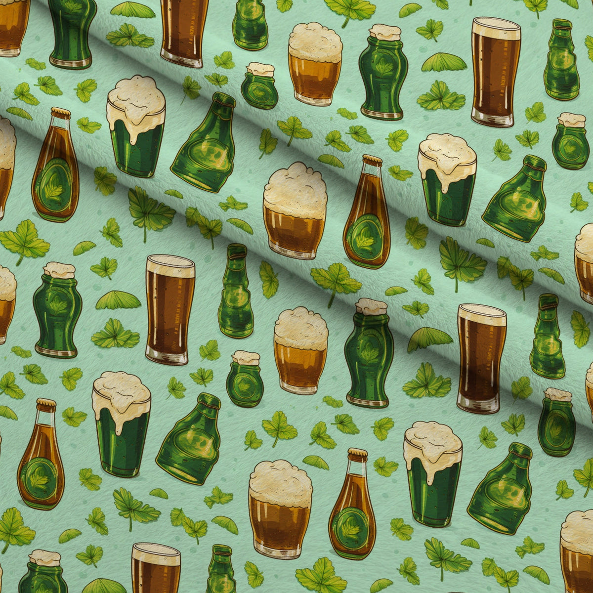 Shamrock Shimmer Pattern 17 Minky Fabric
