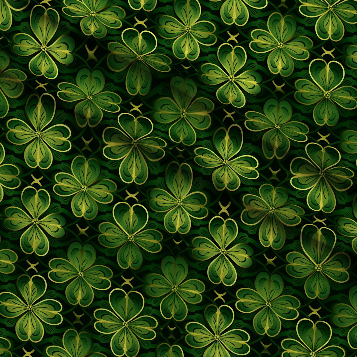 Shamrock Shimmer Pattern 3 Minky Fabric