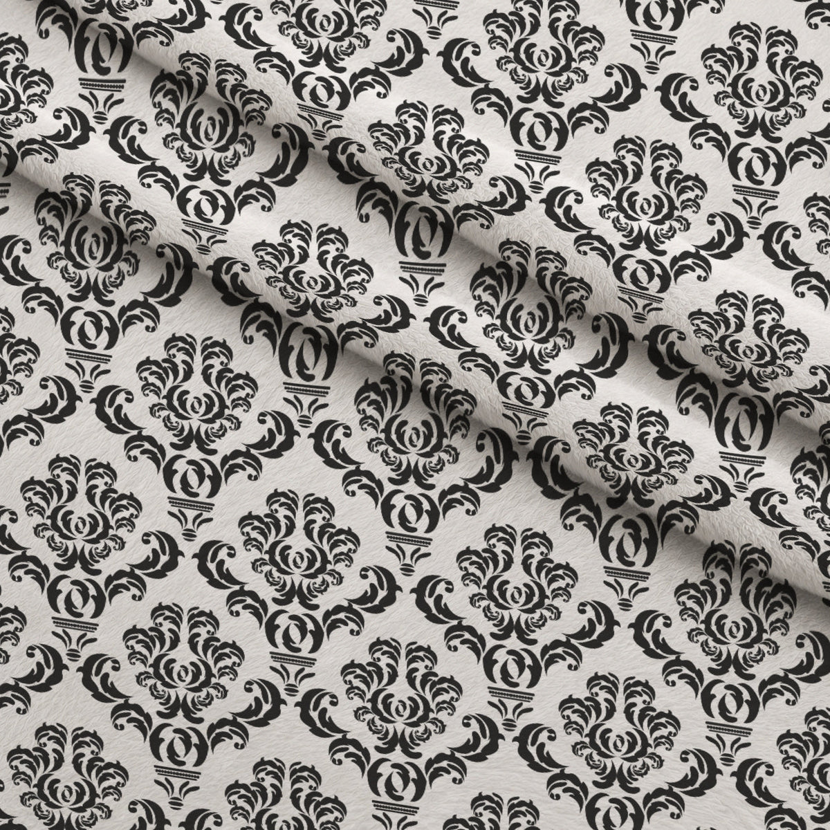 Simple Damask Black Minky Fabric