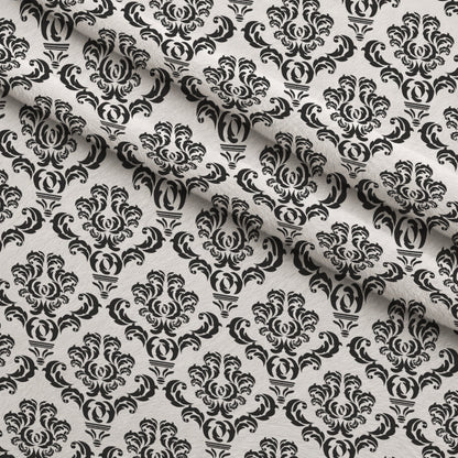 Simple Damask Black Minky Fabric