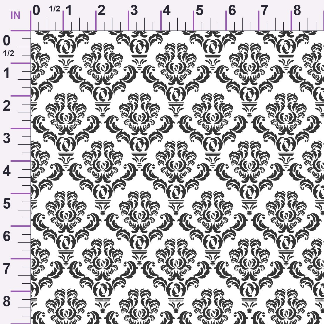 Simple Damask Black Minky Fabric