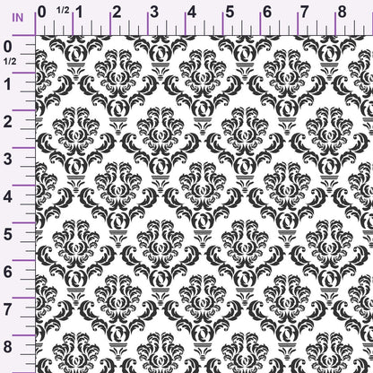 Simple Damask Black Minky Fabric