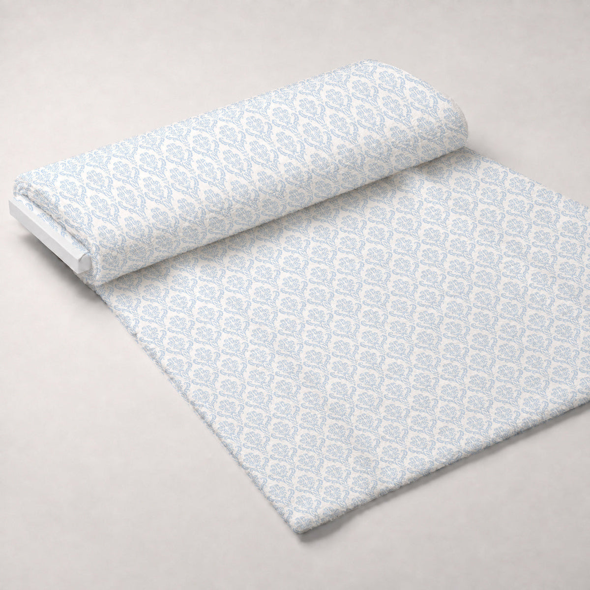 Simple Damask Blue Minky Fabric