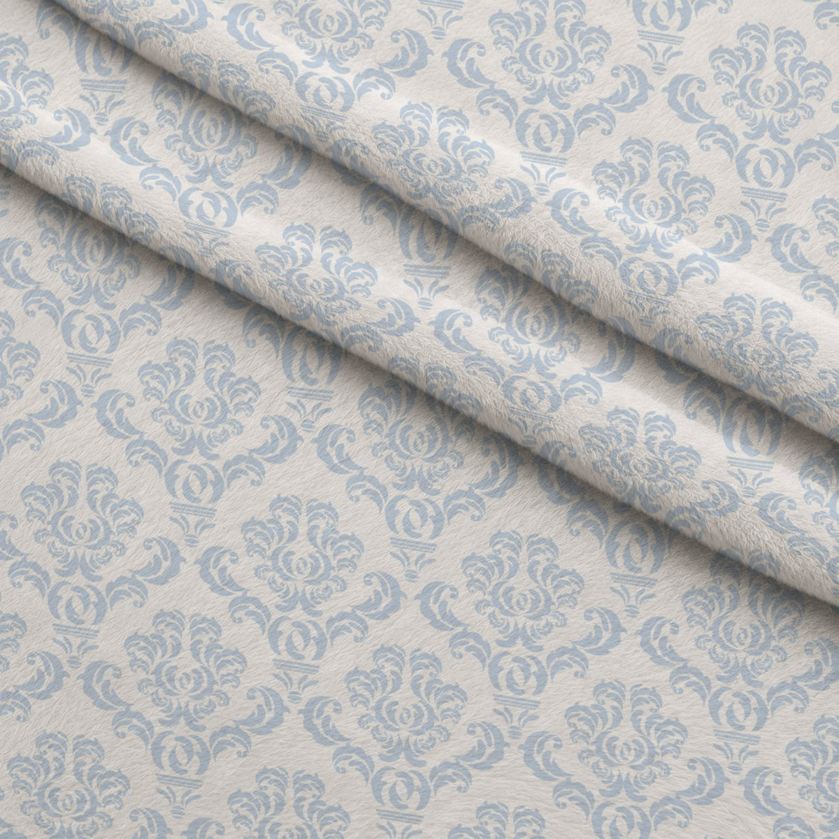 Simple Damask Blue Minky Fabric