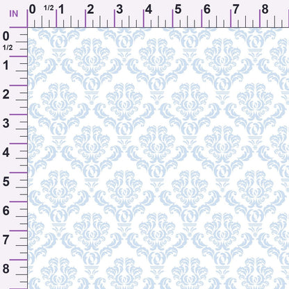 Simple Damask Blue Minky Fabric