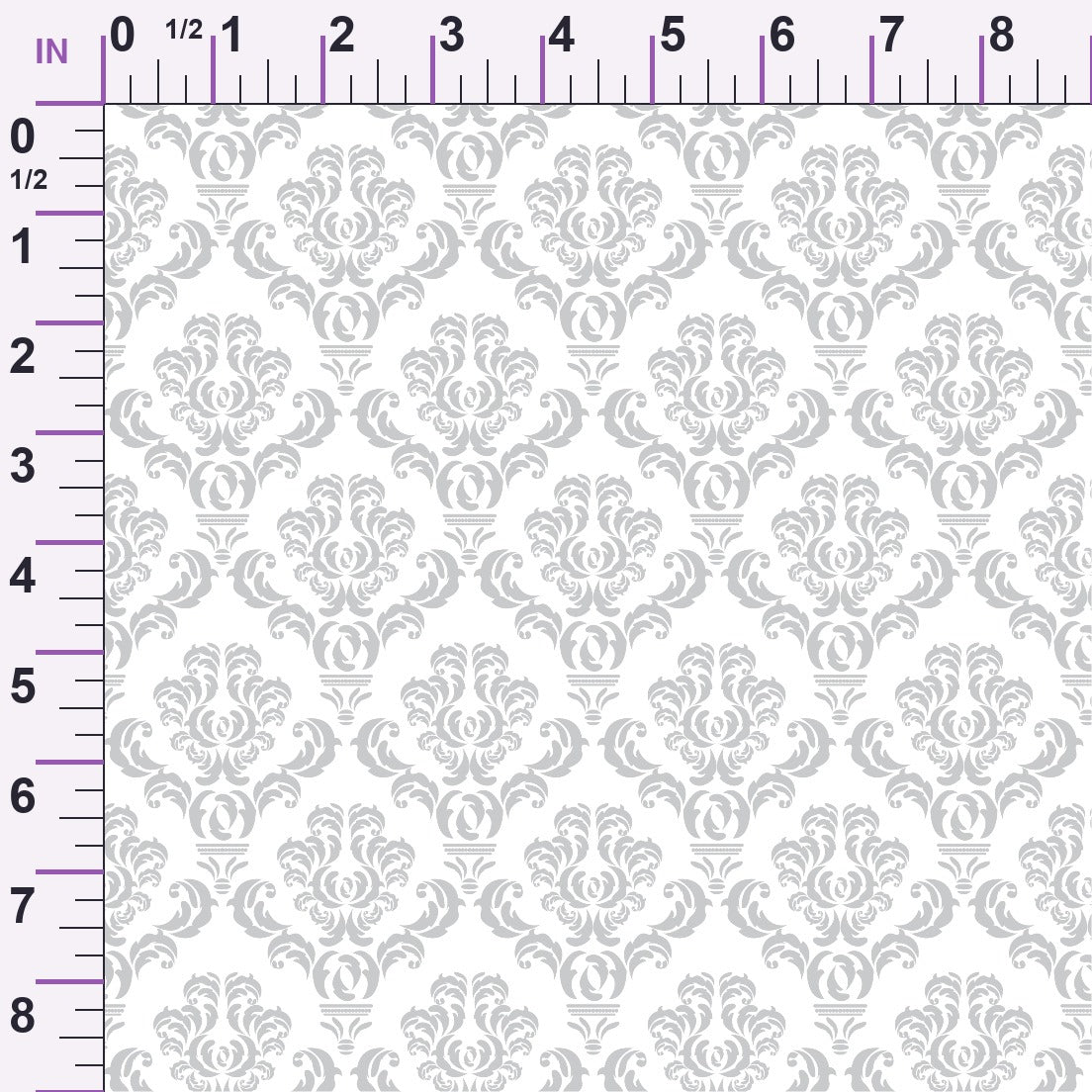 Simple Damask Gray Minky Fabric