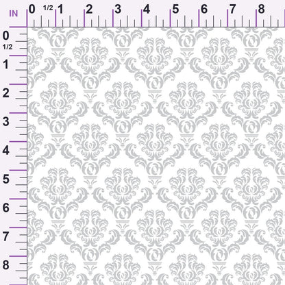 Simple Damask Gray Minky Fabric