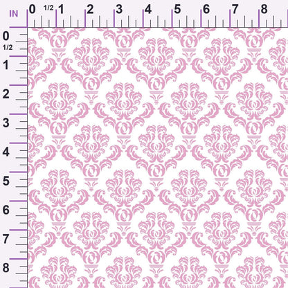 Simple Damask Pink Minky Fabric