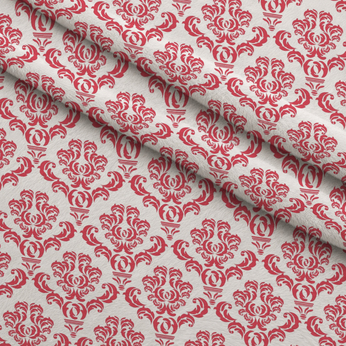 Simple Damask Red Minky Fabric