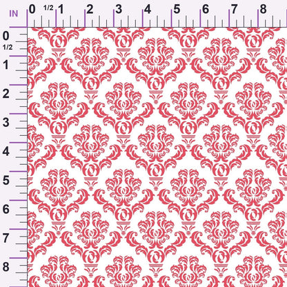 Simple Damask Red Minky Fabric