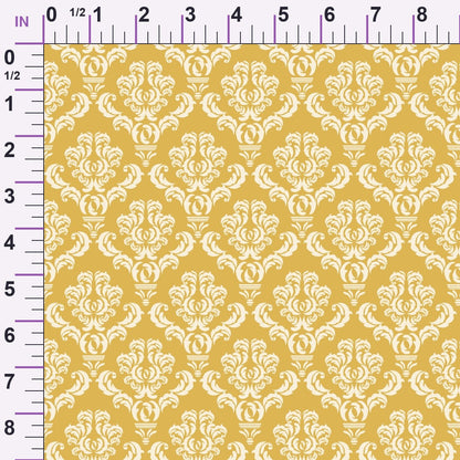Simple Damask White on Gold Minky Fabric