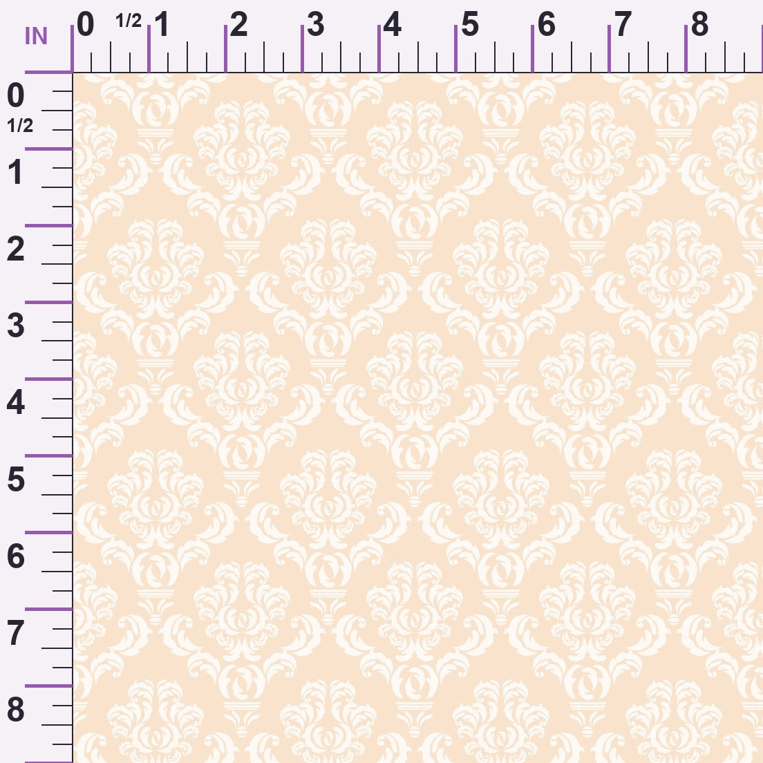 Simple Damask White on Orange Minky Fabric