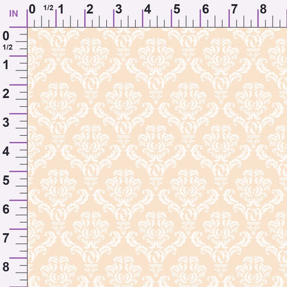 Simple Damask White on Orange Minky Fabric