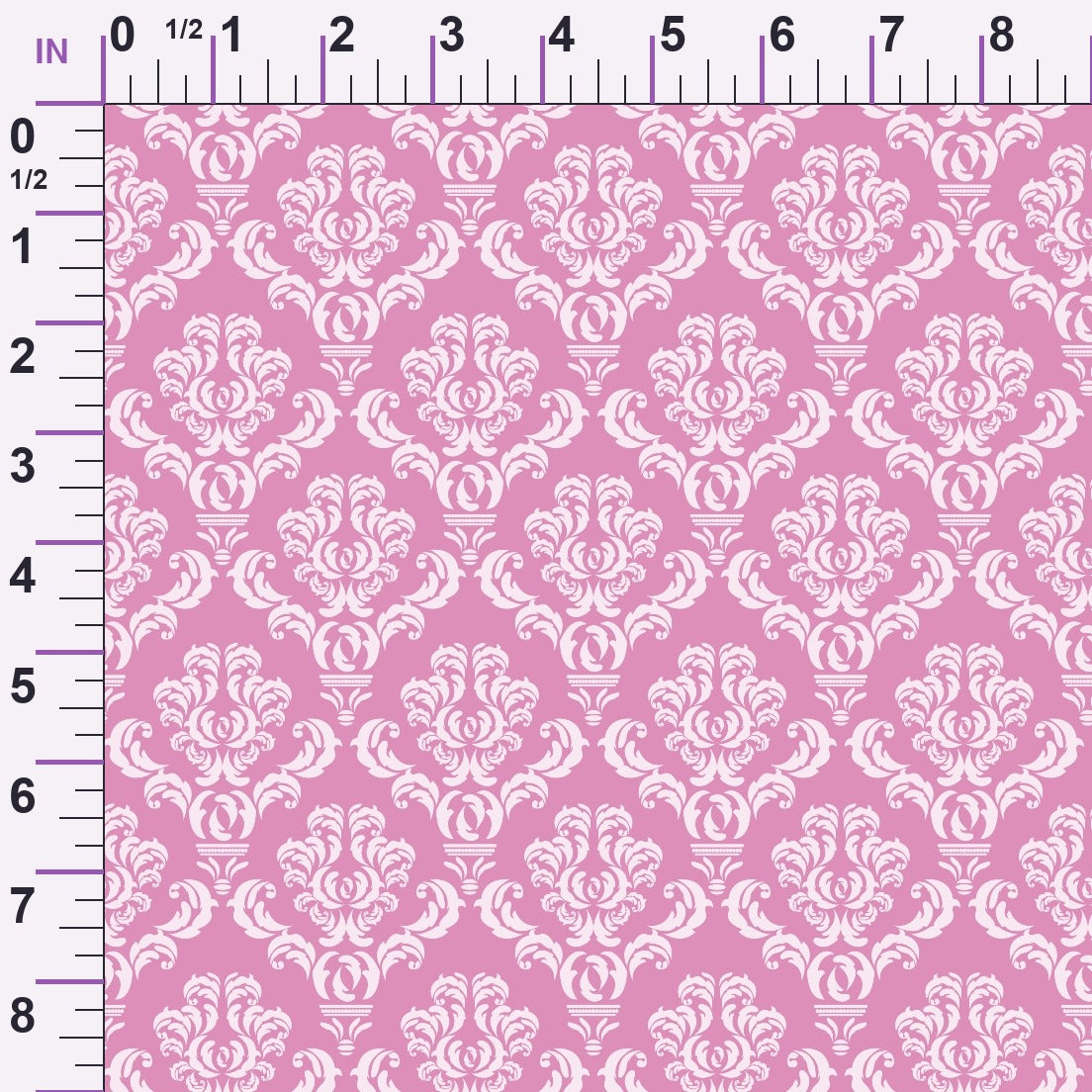 Simple Damask White on Pink Minky Fabric