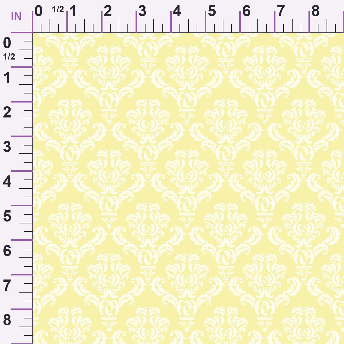 Simple Damask White on Yellow Minky Fabric
