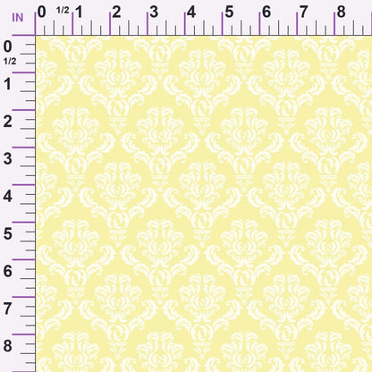 Simple Damask White on Yellow Minky Fabric