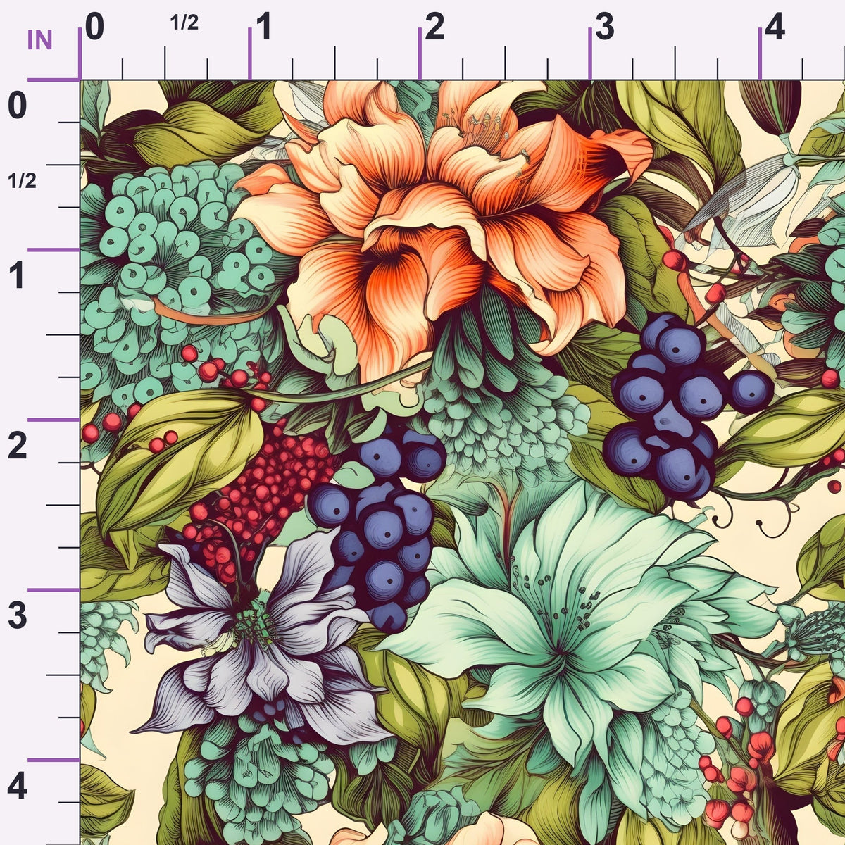 Sketchbook Garden Pattern 10 Minky Fabric