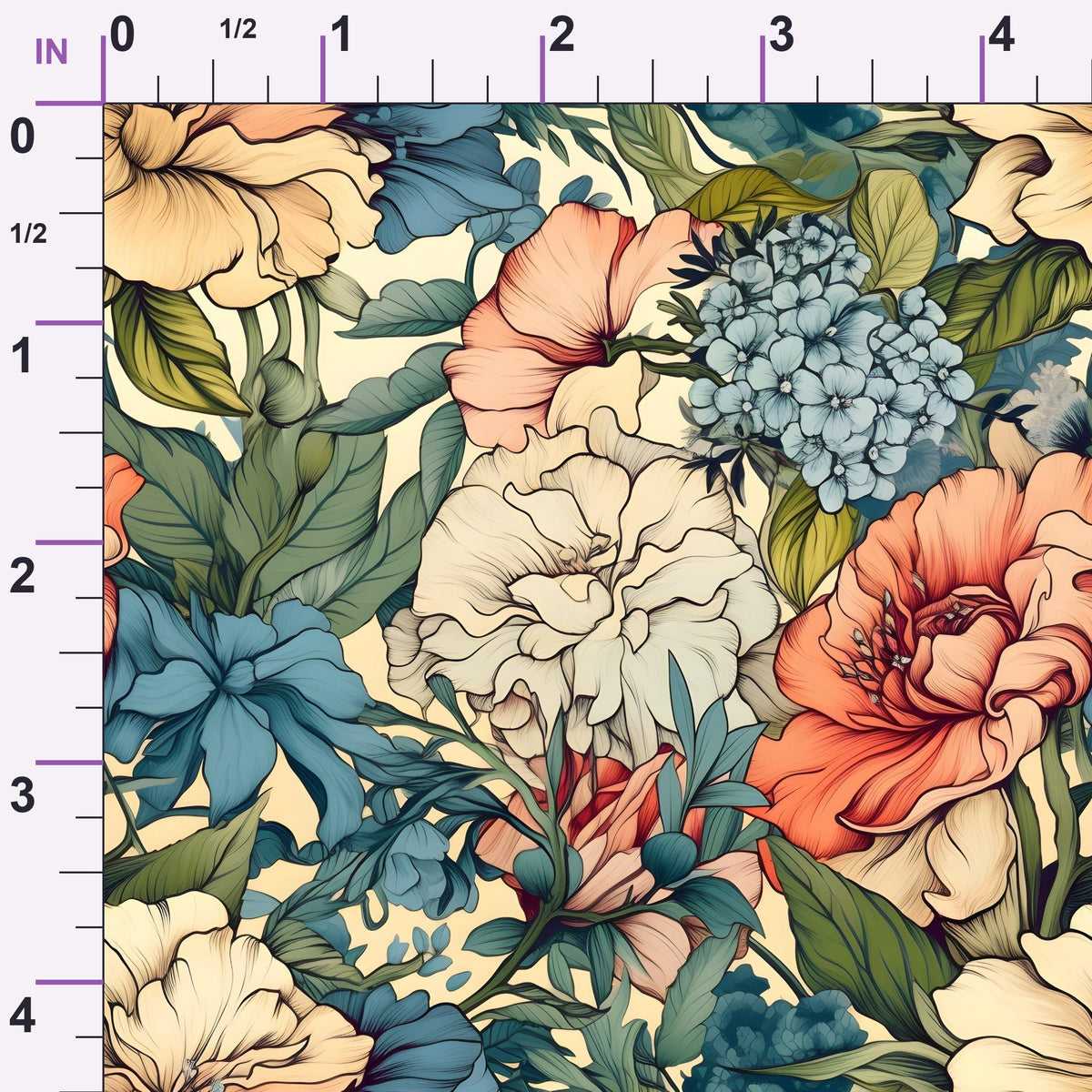 Sketchbook Garden Pattern 11 Minky Fabric