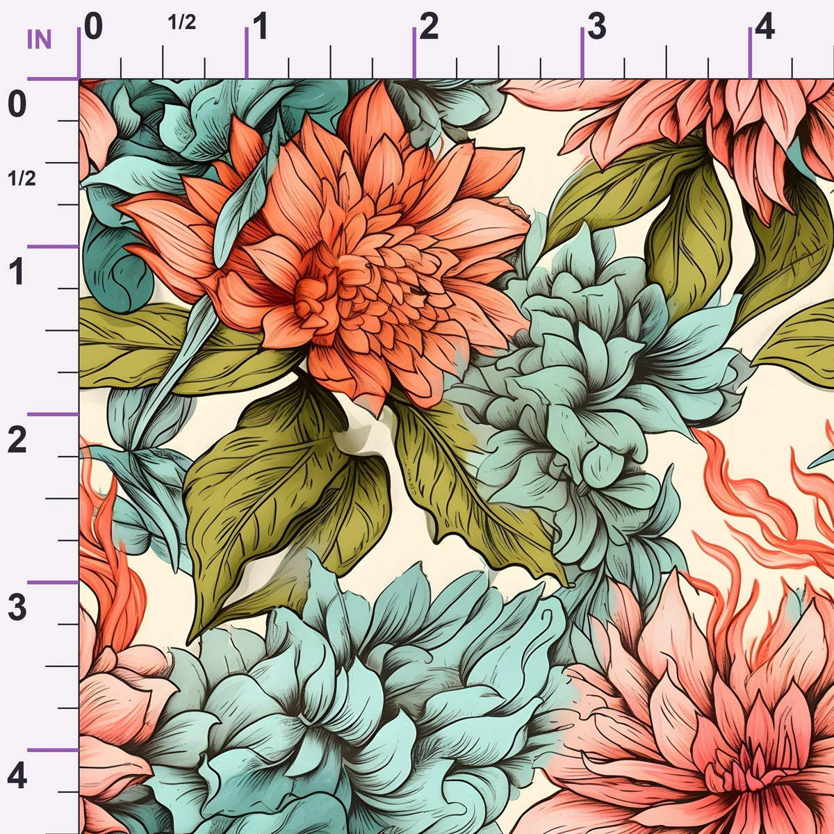 Sketchbook Garden Pattern 12 Minky Fabric