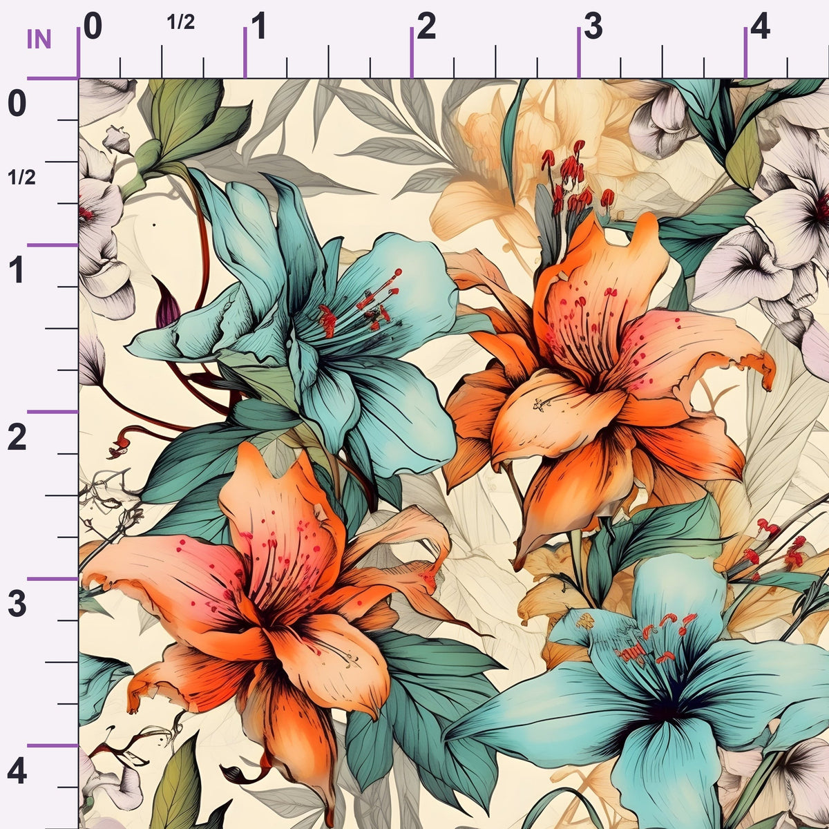 Sketchbook Garden Pattern 17 Minky Fabric